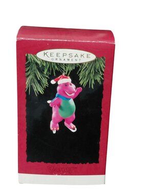 NIB Barney 1994 Hallmark Keepsake Ornament Handcrafted Christmas Decoration